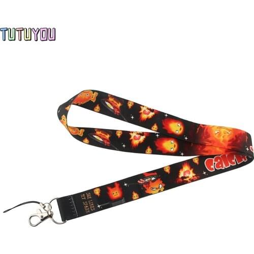 PC2804 Cool Demon Fireball Cartoon Lanyard Badge ID Lanyards Mobile Phone Rope Key Lanyard Neck Straps Accessories