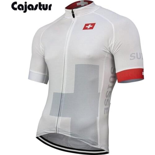 Suisse white cycling jersey team summer bike wear short sleeve mtb jersey cycling clothing maillot ciclismo cajastur