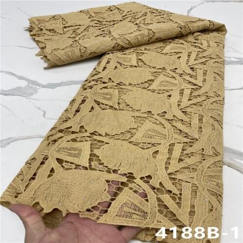 High Qulaity African Tissue Cord Lace Fabrics Simple And Noble Design Stone Embroidered Tissue Cord Lace For Dress NA4188B-3