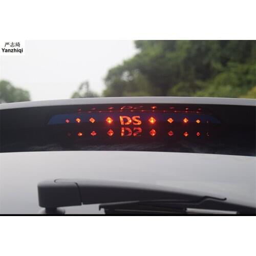 Stainless steel and Carbon Fiber Rear Braking Light Decoration Cover Stickers Case for DS 2018 DS7 Car Accessories Styling 1PC