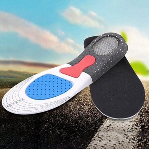 1Pair Sport Running Jogging Insoles for Man Women Men Gel Orthotic Sport Running Insoles Insert Shoe Pad Arch Support Cushion