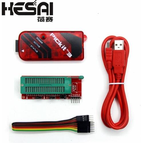 1PCS PICKIT3 PIC KIT3 PICKIT 3 Programmer Offline Programming PIC Microcontroller Chip Monopoly+PIC Programmer Adapter Seat