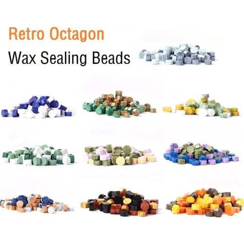100pcs/bag Vintage Octagonal Sealing Wax Beads for DIY Crafts Envelope Wedding Postcard Seals Lacquer Wax Seal Stamp Tablet Pill