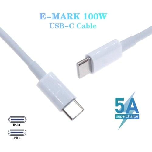 100W USB Type C Fast Charging Cable Cord E-mark Chip DC Power Adapter Connector Converter for Macbook Lenovo Asus Laptop Charger