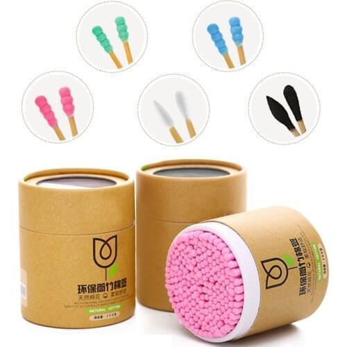 1000pcs bamboo handle Swab Makeup Cotton Buds Tip For Medical Nose Ears Cleanup Health Care Tools Disposable eco-friendly Swabs