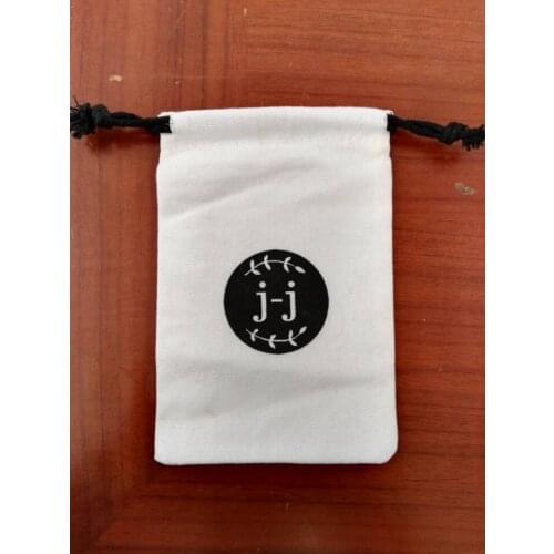 1000pcs small drawstring bags 10*11cm canvas fabric jewelry bags wholesale with one light pink ribbon and black printing