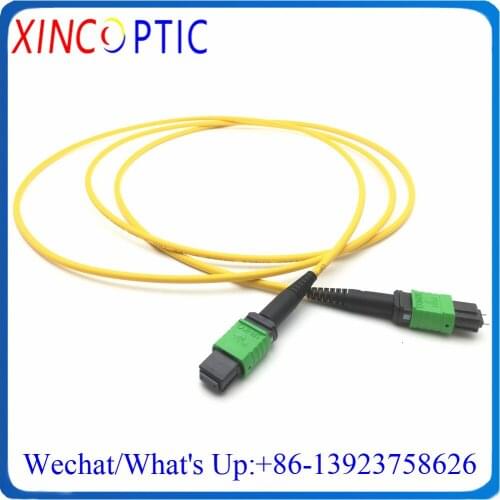 12Fibers,SMF G657A1,A/B/C Type,12C MPO/APC Female to MPO/M/APC-OS2-12B-S-1.5M-LSZH-Yellow(SM) 3.0mm Mini Round Fiber Optic Cable