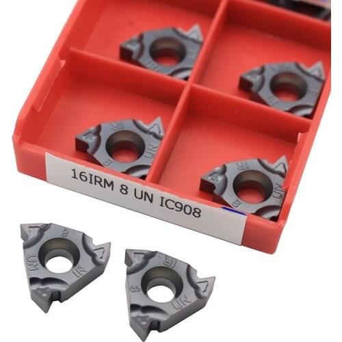 16IRM 8 UN IC908 10pcs Carbide Inserts Plate CNC Threaded Blade Lathe Cutter Tool Turning Tools