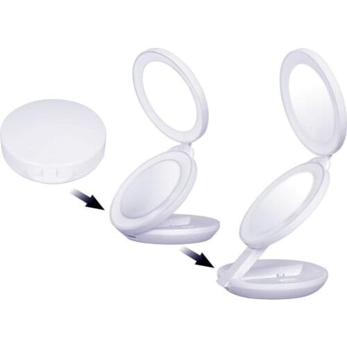 1X/5X Magnification LED Lighted Makeup Mirror Double Folding Travel Portable Mirrors NN