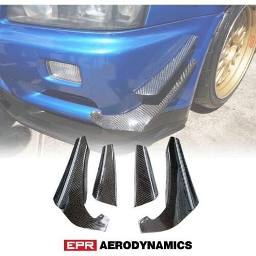 Car-styling For Nissan Skyline R34 GTR Carbon Fiber Front Bumper Canard 4pcs