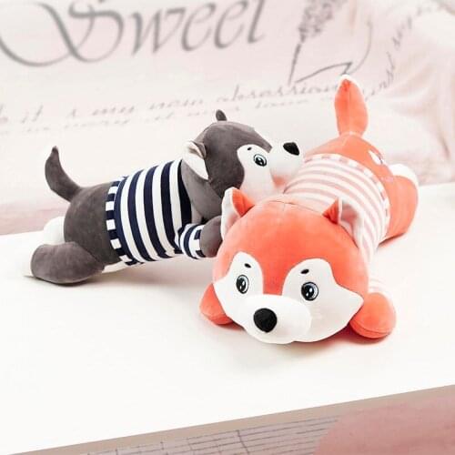 45cm/55cm Kawaii Husky Plushie Toys Stuffed Soft Dog Plush Animals Pillow Toys for Kids Girls Children Birthday Gifts