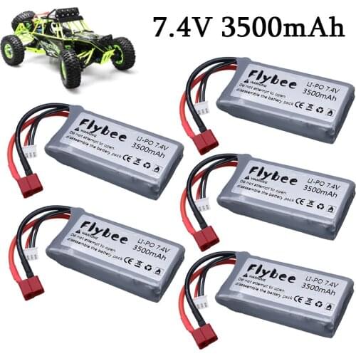 HIGH POWER RC Car Lipo Battery 7.4V 3500mAh For Wltoys 12428 12423 144001 RC Car Upgrade part 2s 7.4v Battery for feiyue 03 Q39