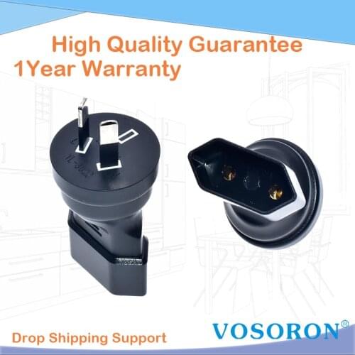 Australia AS3112 2Pin power cable plug to Europe Schoko CEE7/16 receptacle plug adapter converter 2.5A 250V