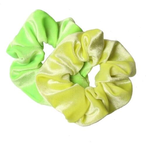 2pcs/lot Velvet Neon Hair Scrunchies New Hot Ponytail Holder Hairband Hair Rope Big Hair Tie Fashion Stipe For Women Girls