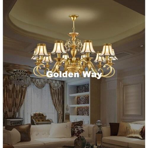Free Shipping Modern Modern Bronze Chandelier Light Antique Brass Color Chandelier Copper Glass E14 AC110V/220V 100% Guaranteed