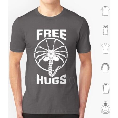 Free Facehugger Hugs T Shirt Print Cotton Xenomorph Ellen Ripley Weyland Yutani Facehugger Hr Giger Pulse Rifle Movie Film 426