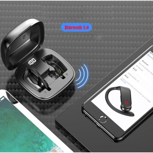 Binaural Ear Business Car Earhook V5.0Bluetooth Earphone Smart Dual-Mark Noise Reduction Sports Headset With 600mah Charging Box