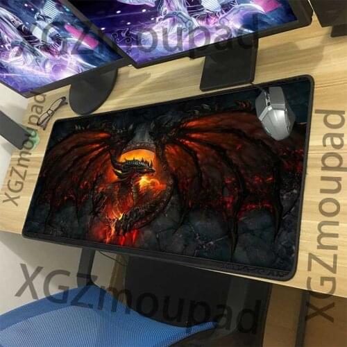XGZ Animal Big Mouse Pad Black Seaming Flame Spray Dragon HD Animal Computer Desk Mat Rubber Non-slip Custom Fashion Coaster Car