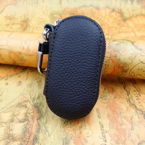 Add car logo for free. Cow Genuine leather Key holder for car keys wallet pouch bag keychain car key case key cover