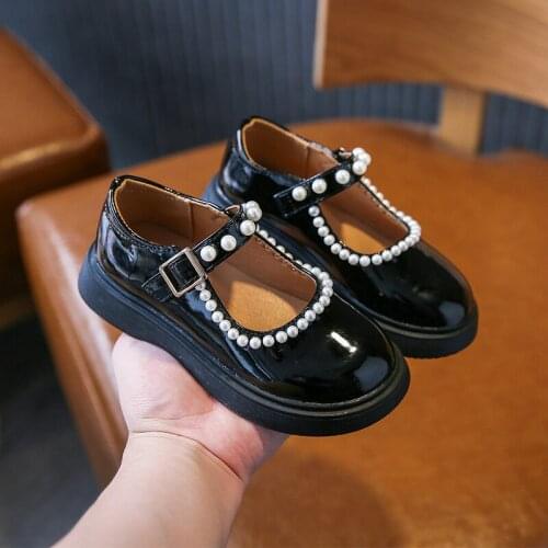 Kids T Strap Shoes Fretwork Platform Girls Princess Shoes Buckle Mary Janes Boys Shoes Baby Children Leather Shoes Black Brown