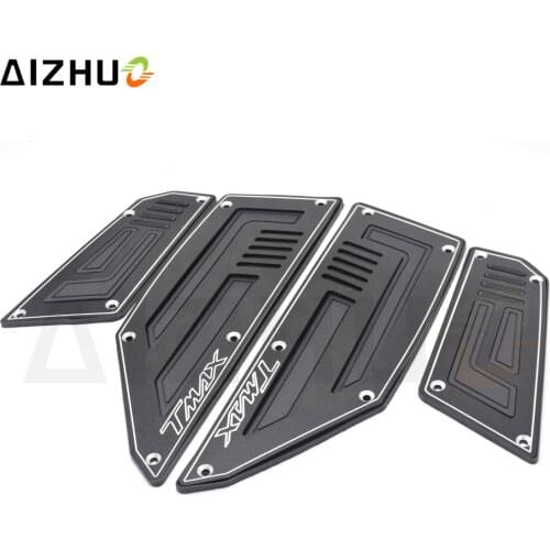 For Yamaha TMAX 530 Motorcycle Foot Plate Foot Rest CNC Aluminum Motorbike Footrest Plate With TMAX For TMAX530 2012-2016
