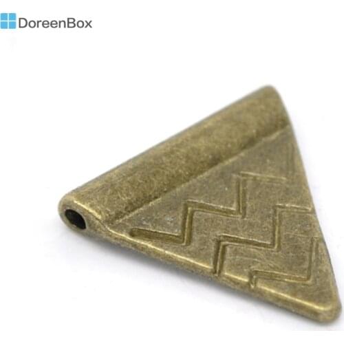 Doreen Box hot- 60 Bronze Tone Triangle Spacer Beads 14x14mm (B14490)