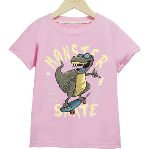 Dinosaur Cartoon Print Short-sleeved T-shirt Boys and Girls Summer Sports and Leisure Short-sleeved T-shirt Boys Summer Clothes