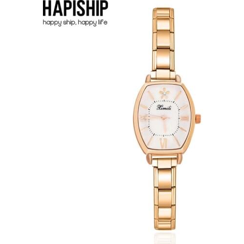 Hapiship 2021 Fashion Men Women Stainless Steel Wrist Watch Bracelet Elastic Bangle Best Friend Wife Birthday Jewelry Gift G130