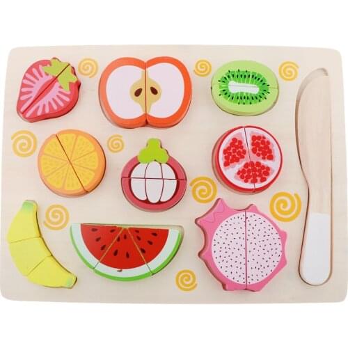 Simulation Fruits and Vegetables Kids Puzzle Game Child Wooden Education Toy Girls Boys Pretend Play Game