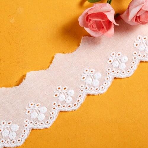 Exquisite Cotton100% Cloth Embroidered Lace Trim DIY Accessories Lace Fabric Width 4cm 5Yds/lot