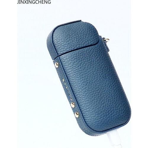 JINXINGCHENG Lichee Pattern 6 Colors for Iqos 2.4 Plus Case Protective Holder Cover Leather Case