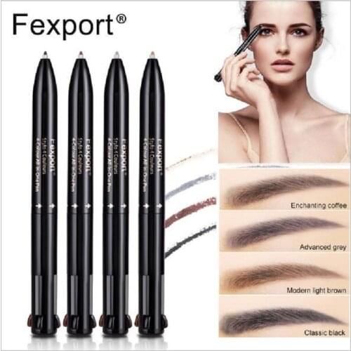 4 in 1 Eyebrow Pencil Waterproof Drawing Eye Brow Pencil Long Lasting Easy Color Eyebrow Pen Women Makeup Cosmetic Tool DHL free