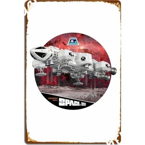 Space 1999 Eagle Transporter Design In Red Metal Sign Wall Funny Wall Decor Cinema Living Room Tin Sign Posters