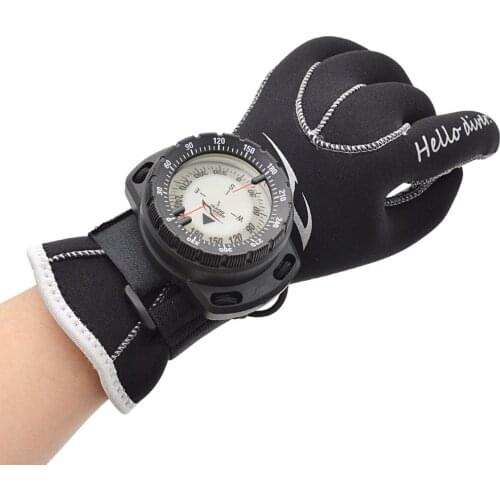 Multifunction Scuba Diving Compass Camping Climbing Hiking Mini Carabiner Luminous Elastic Rope Waterproof Compass Watch