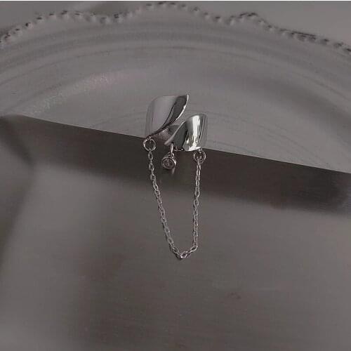 Trendy Geometric Metal Chain Tassel silver Rings For Women Girls Gothic Minimalist Design Open Finger Rings Party Jewelry Gifts