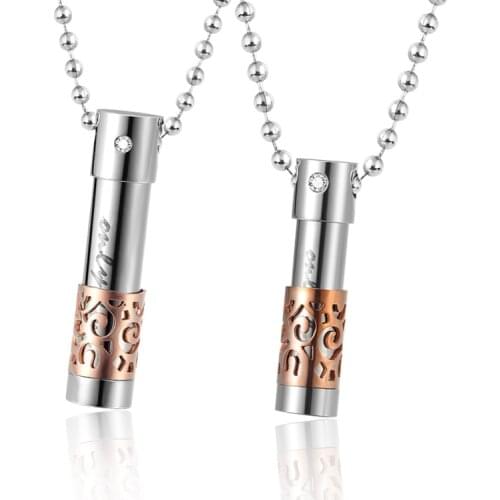 Fashion Jewelry Stainless Steel Pill Ash Holder Perfume Box Memorial Cremation Urn Pendant Necklace