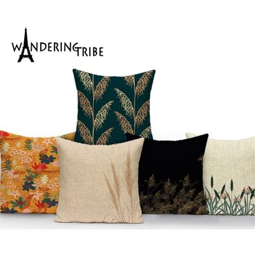 Plant Style Pillow Cases Pillow Decorative Pillows For Bed Flowers Pattern Cushions Home Decor Cushion Cover Kissenbezug 45 X 45