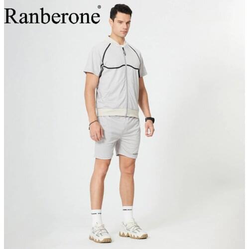 New Arrivals Men Short Sleeve Tracksuit Casual Sporting Suit Men Clothing Quick Drying 2 Piece Set Fitness Suit Sporting Suits