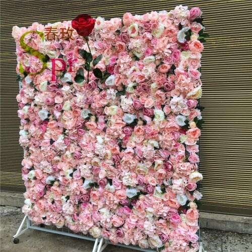 SPR Wholesale Wedding Decoration 40*60CM/pc Floral Backdrop Artificial Rose Penoy Hydrangea Flower Wall