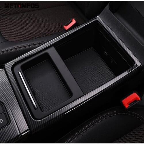 For Audi Q5 2018 2019 2020 Carbon Fiber Front Cup Holder Water Bottle Frame Decoration Sticker Interior Accessories Car Styling