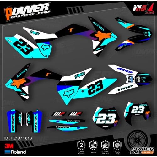 PowerZone Custom Team Graphics Backgrounds Decals 3M Stickers Kit For KTM SX SXF MX 11-12 EXC XCW Enduro 12-13 125 to 500cc 18