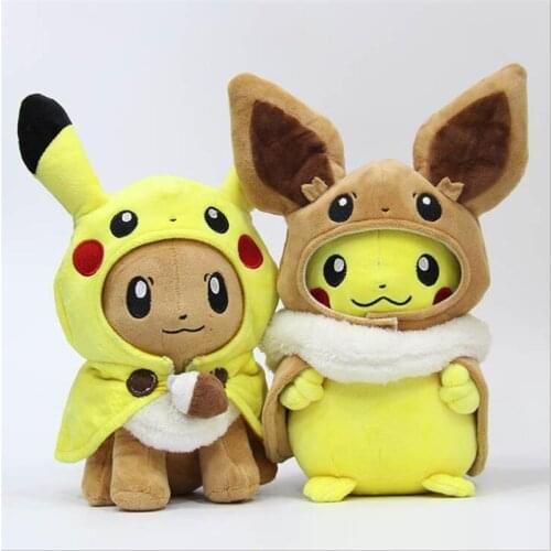 Pokemon Pikachu Eevee Cosplay Plush Doll Toy 300mm Poke Monster Anime Game Pikachu Eevee Soft Toys Doll Gift For Kids