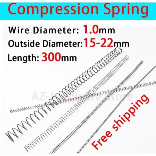 Compressed Spring Return Spring Wire Diameter 1.0mm, Outer Diameter 15mm-22mm, Length 300mm Release Spring Pressure Spring 1 Pcs