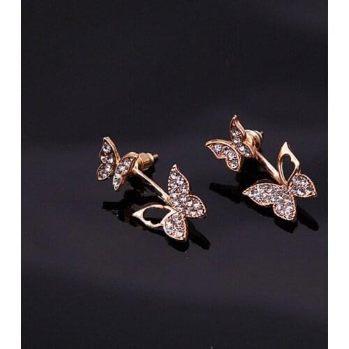 Manufacturers Selling Butterfly Shaped Earrings Two Wear Fashion Temperament Korean Earrings Fine Jewelry For Women