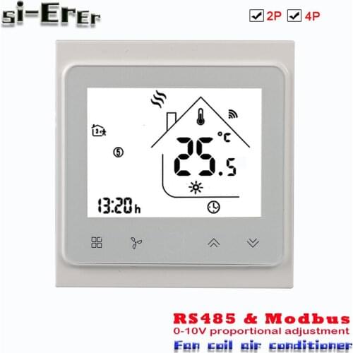 95-240VAC,24VAC 4p/2p RS485-Modbus RTU thermostat-Proportioneel valve 0-10V signaal control for cooling/heating
