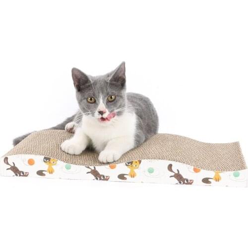 Wavy Corrugated Paper Cat Scratcher For Kitten Catnip Scratching Pad Board Mat For Cats Pet Toy Game Grinding Claw Accessories
