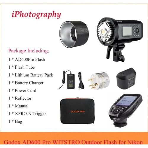 Godox AD600 Pro WITSTRO All-in-One Outdoor Flash AD600Pro TTL HSS with Built-in 2.4G Wireless X System +Xpro-N Trigger for Nikon