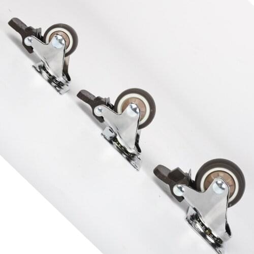 Weihang 4Pcs 2in Universal Casters Low Noise TPE Rubber Removable Mute Chair Fixed Rubber Casters for Platform Trolley Chair