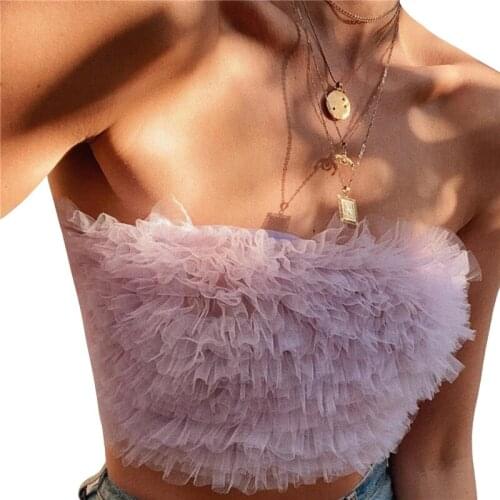 2021 Lace Sweet Women Camis Tees Top Backless Sleeveless Sexy Crop Top Summer Top Retro Lace Mesh Mini Vest Ladies Clubwear Top