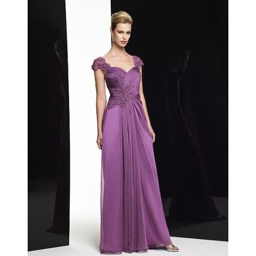 Free shipping 2018 new design vestido de festa long purple lace chiffon plus size party elegant formal gown bridesmaid dresses